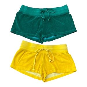 Hard Tail Bundle of 2 Green & Golden Yellow Terry Shorts